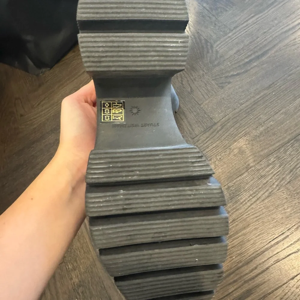 Stuart Weitzman Platform Black Patent Leather Loafers